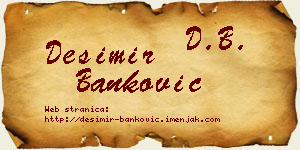 Desimir Banković vizit kartica